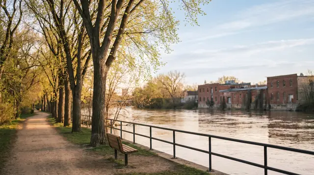 Red River path in Winnipeg in late spring