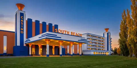 South Beach Casino & Resort on an autumn evening